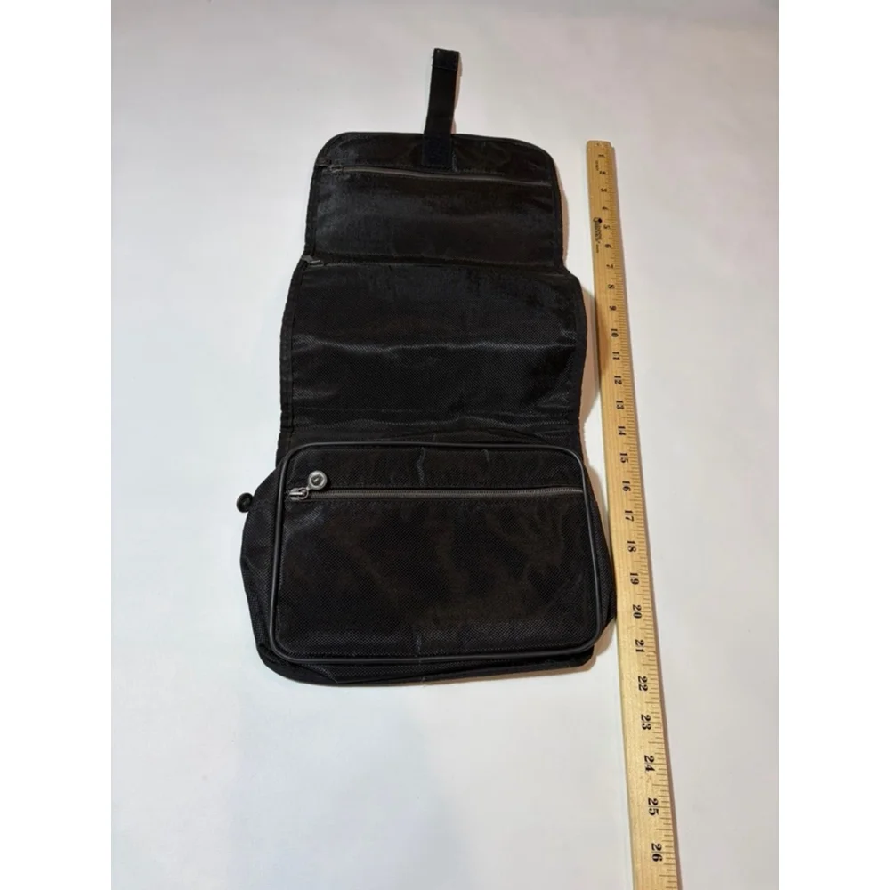Versace Medusa Nylon Travel Toiletry Bag Black Fold Out Organizer Italy